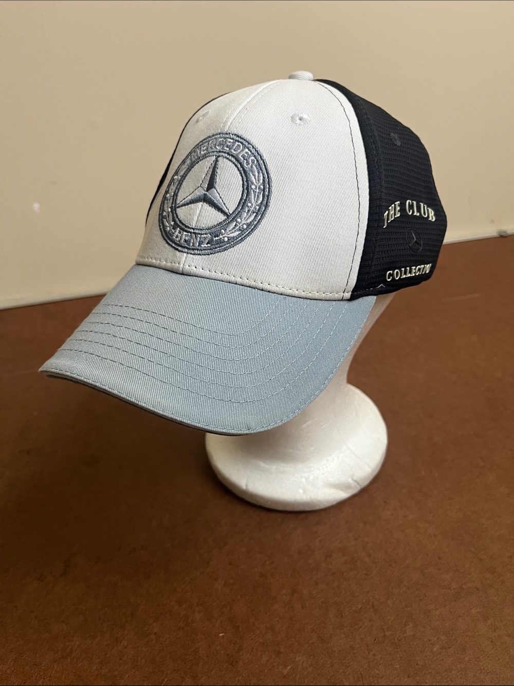 Mercedes-Benz The Club Collection Two-Tone Baseball Cap in White & Light Blue